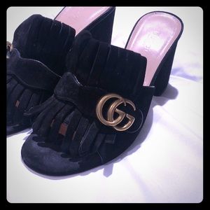 Gucci suede low heel sandals